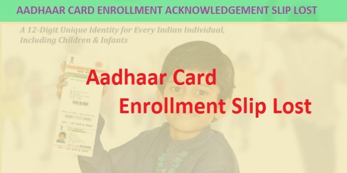 Aadhar Card UID lost slip