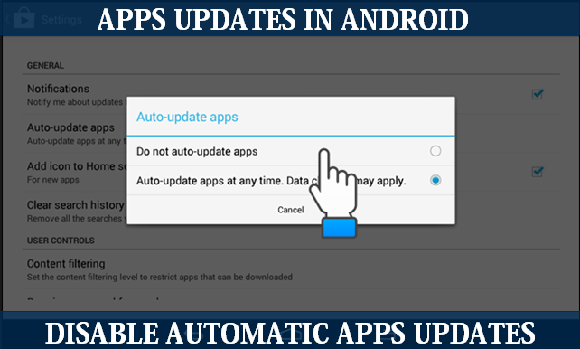 how to Disable Automatic Apps update in Android Device